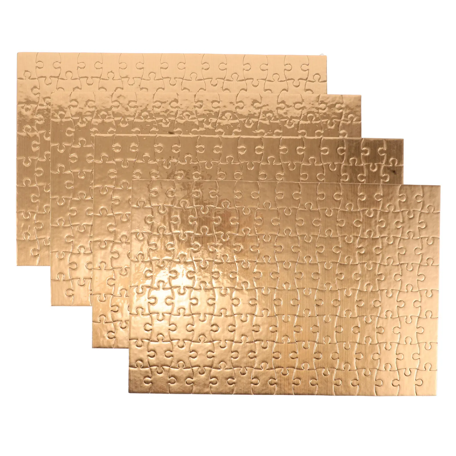 

4 Sets Blank Puzzle for Kids Sublimation Golden Frame DIY Drawing Craft Supplies Educational Jigsaw Family Bonding Activity