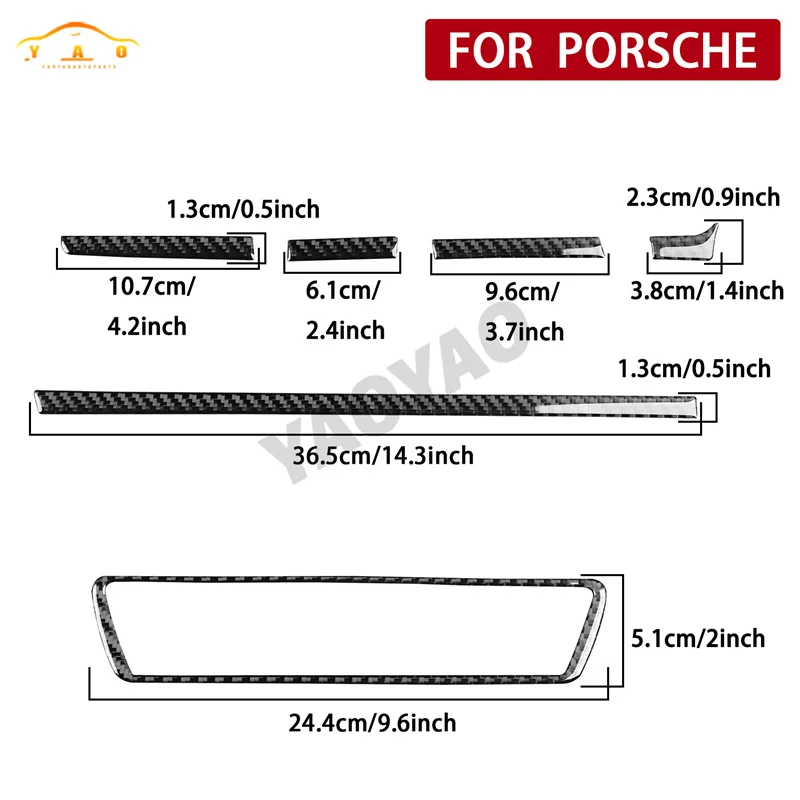 Strisce Decorative della presa d\'aria del pannello del cruscotto della Console centrale in fibra di carbonio per Porsche 911 992 2019-2024