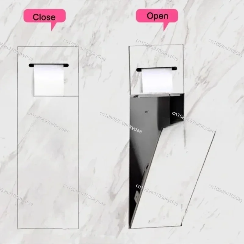 Concealed Bathroom Accessory Set Wall Mount Tissue Box Toilet Brush Combo for Hotel Home Renovation