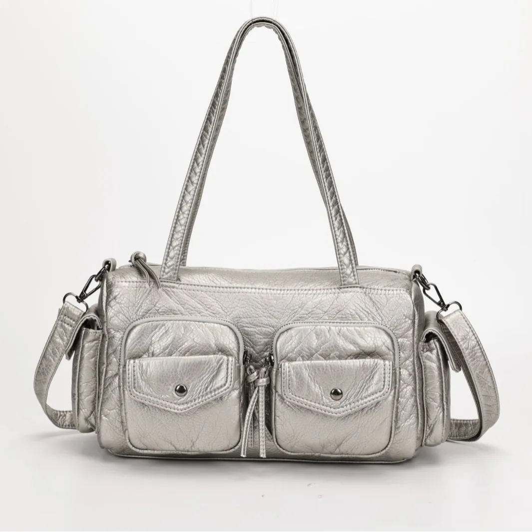 

Venn Angel Women Handbags Fashion Satchel Top-handle Handbag PU Shoulder Bag Dumpling Pack Multi-pockets Commuter Bag