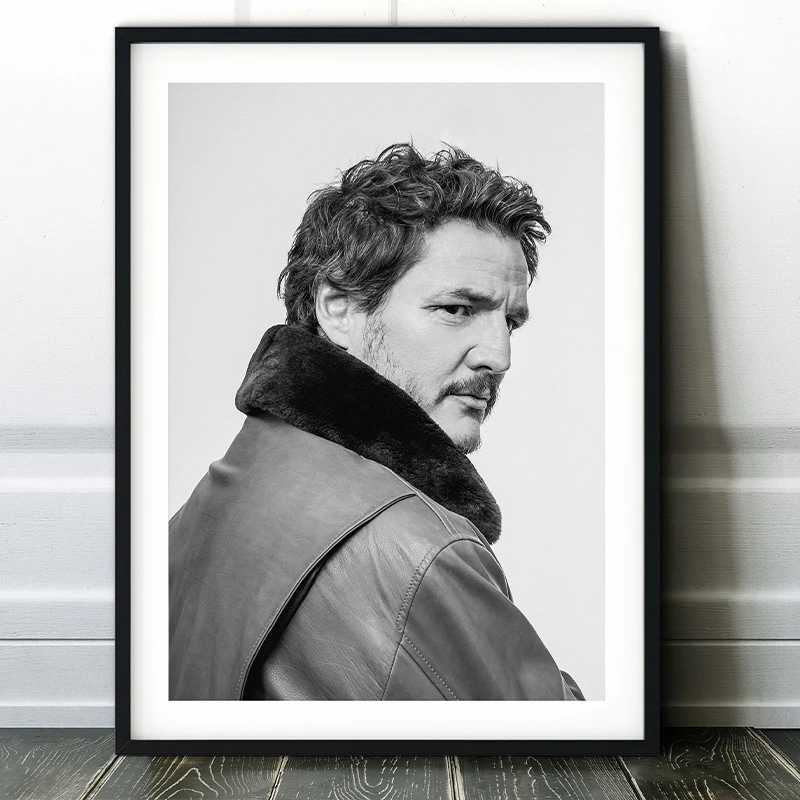 Pedro Pascal Vintage Handsome Famous Movie Actor Portrait Art Poster Canvas Painting Wall Print Art Picture for Room Home Decor