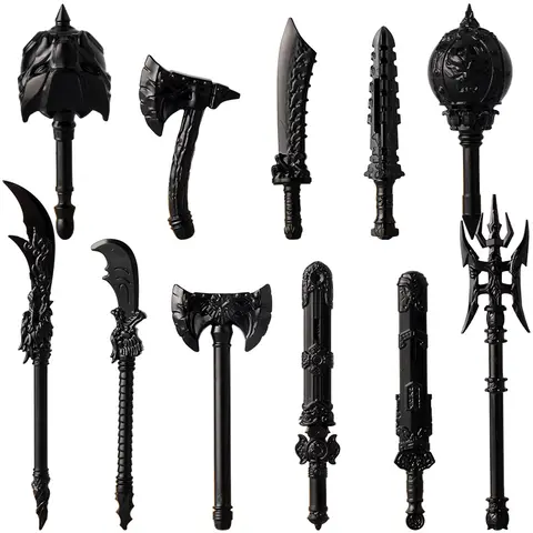 MOC Medeltida Byggstenar Figurer Soldater Tillbehör Vapen Yxor Svärd Treudd Retrostil Mini Klossar Presentmonteringsleksaker 8 best sales Lego medeltida vapen - №4