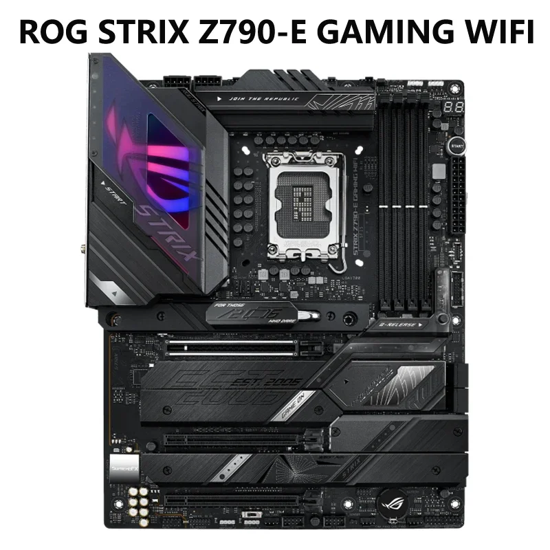 

ASUS ROG STRIX Z790-E GAMING WIFI 6E LGA 1700 Intel 12th & 13-го поколения ATX игровая материнская плата PCIe 5,0, DDR5,18 + 1 этапы мощности, 2,5 ГБ