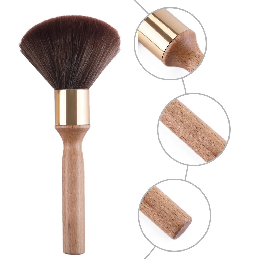 1Pcs Beard Sweeping Brush Small Portable Retro Wooden Handle Lightweight Nylon Hairbrush Professional Salon Hair Cutting Tool