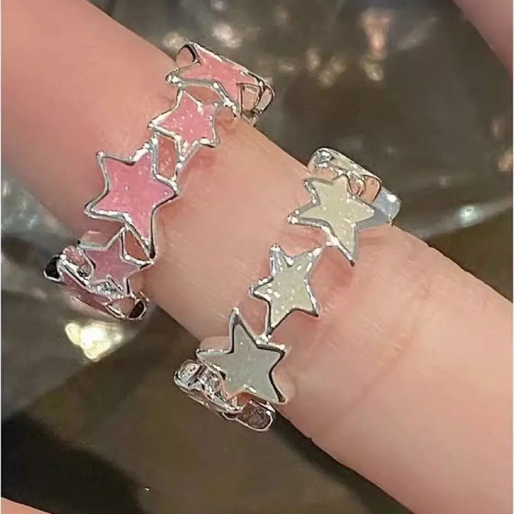 Geometric Irregular Star Ring Korean Style Alloy Y2K Open Ring Minority Design Jewelry Accessories Finger Buckle Gift