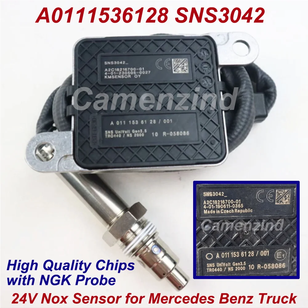 

High Quality A0111536128 A0111535128 SNS3042 New Nitrogen Nox Oxygen Sensor 24V for Mercedes-Benz Truck