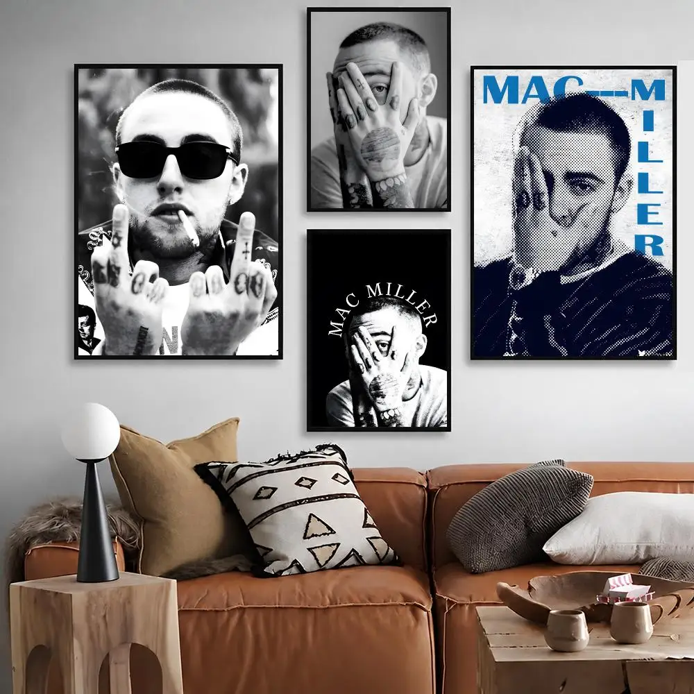 Rapper Mac Miller  Waterproof Peel‑and‑Stick Wall Sticker, Art Print for Bar Cafe Living Room Poster