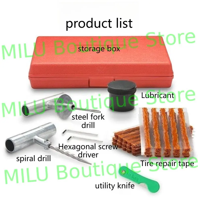 ชุดเครื่องมือซ่อมยางรถยนต์แบบเร็ว สำหรับรถจักรยานยนต์ รถยนต์ไฟฟ้า พร้อมเครื่องซ่อมยางแบบสุญญากาศ ชุดซ่อมฉุกเฉิน