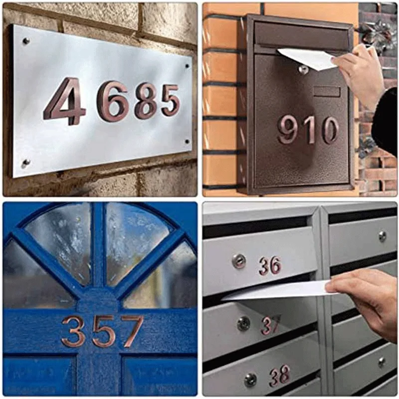 【Popular】3D 0-9 Digits Room Gate Number Building Door Address Apartment Floor Hotel Number Sticker Plate House Number Easy Insta