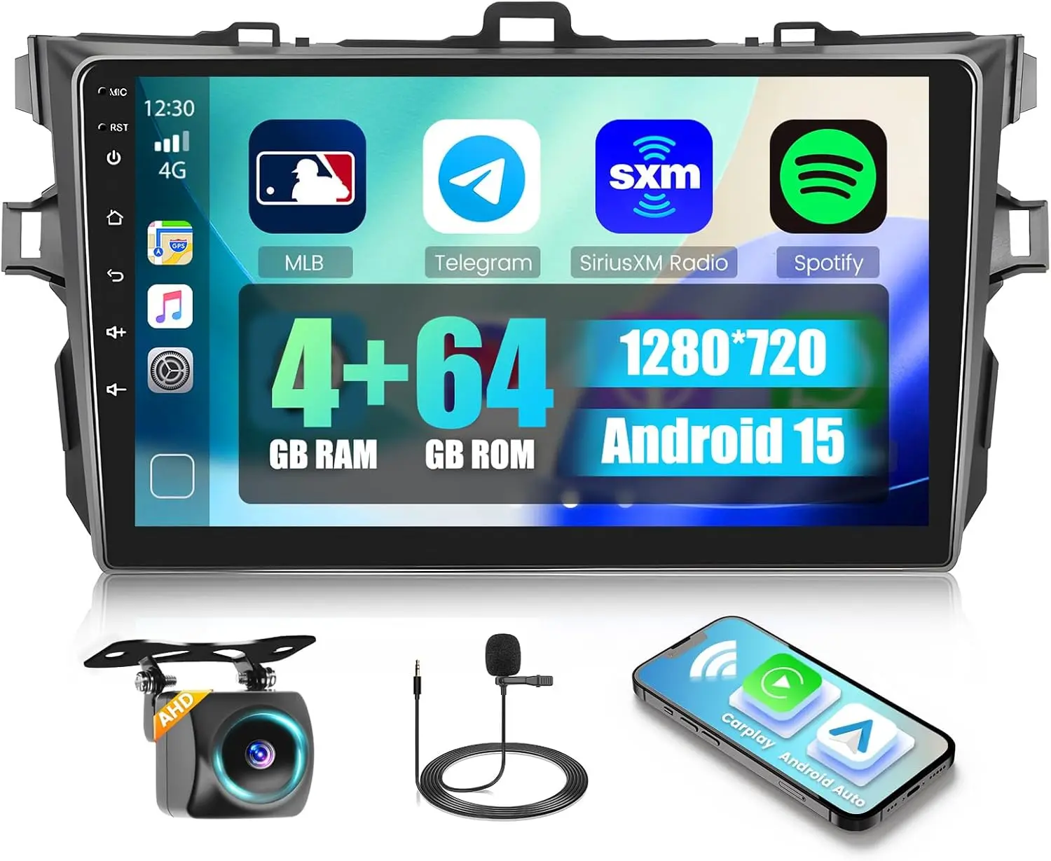 토요타 코롤라 2009-2013용 9인치 안드로이드 카 스테레오, 카플레이, 안드로이드 오토, GPS, 와이파이, 후방 카메라 포함