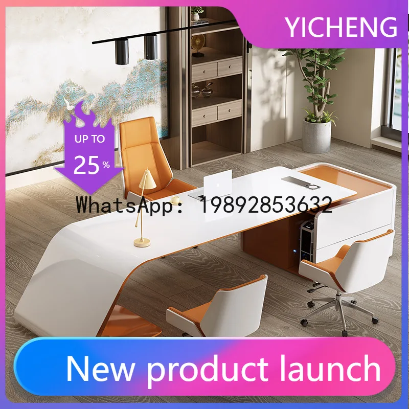 

Hys office desk - stylish executive desk for women - pink, high-end manager's desk