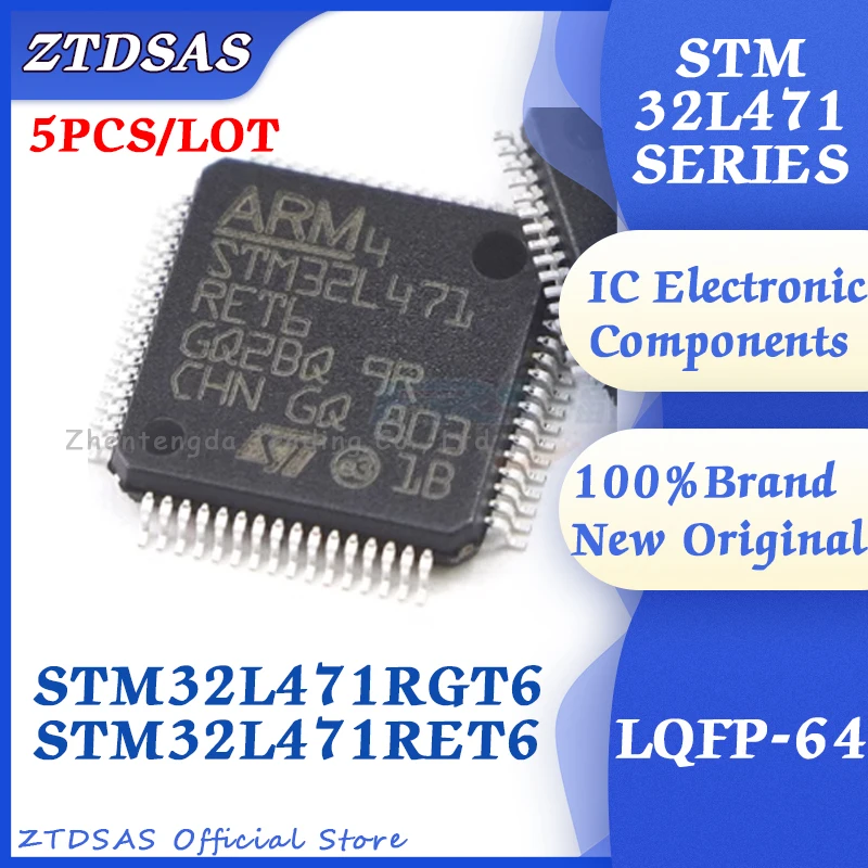 5PCS/LOT STM32L471RGT6 STM32L471RET6 STM32L471RE STM32L471RG STM32L471R STM32L471 STM32L STM32 STM IC MCU Chip LQFP-64