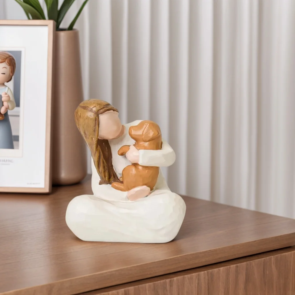 【Heartwarming Comfort Gift】Pet Memorial Gift, Condolence Gift for the Loss of a Dog, Dedicated to You Who Have Lost a Beloved Pet, Hand-Painted Resin Memorial Sculpture, Healing Home Decor for the Tabletop, Christmas and Thanksgiving Gift