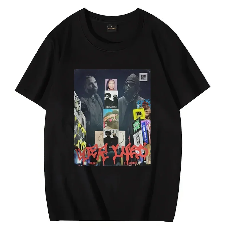 

Hot rapper Drake and 21 Savage New Album T shirt Men Women Y2k Casual vintage short sleeve t-shirts Unisex Pure Cotton Tops