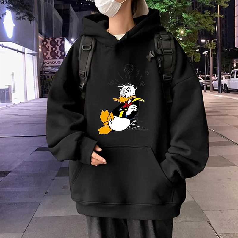 Disney Hoodies Donald Duck Cartoon Anime Print Streetwear Men Women Casual Fashion Oversized Sweatshirts Hoodie Pullover