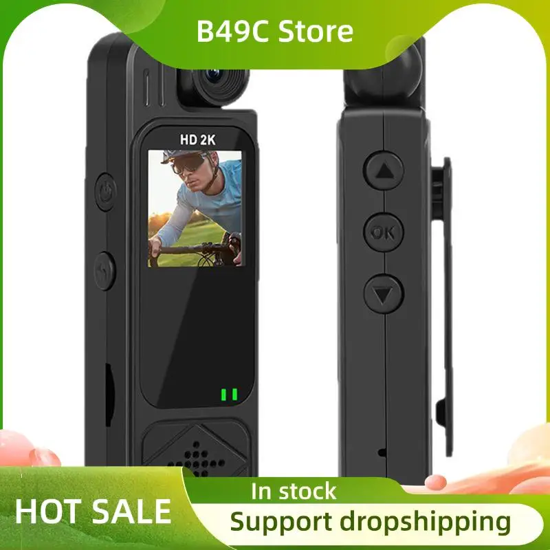 B49C Law Enforcement 1080P Infrared Night Vision Camera With Screen Mini Back Clip For Security Evidence Recording