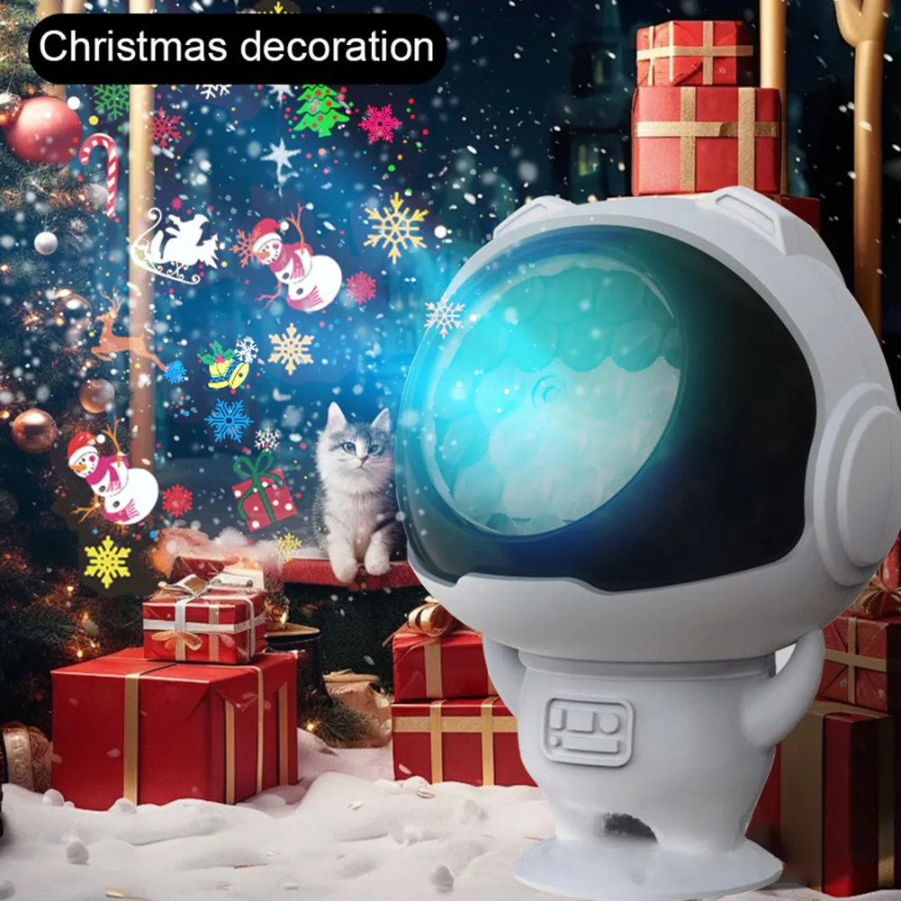 

Christmas Projection Light Astronaut Snowflake Light USB Lnterface LED Ambient Light for Home Decoration Children Room