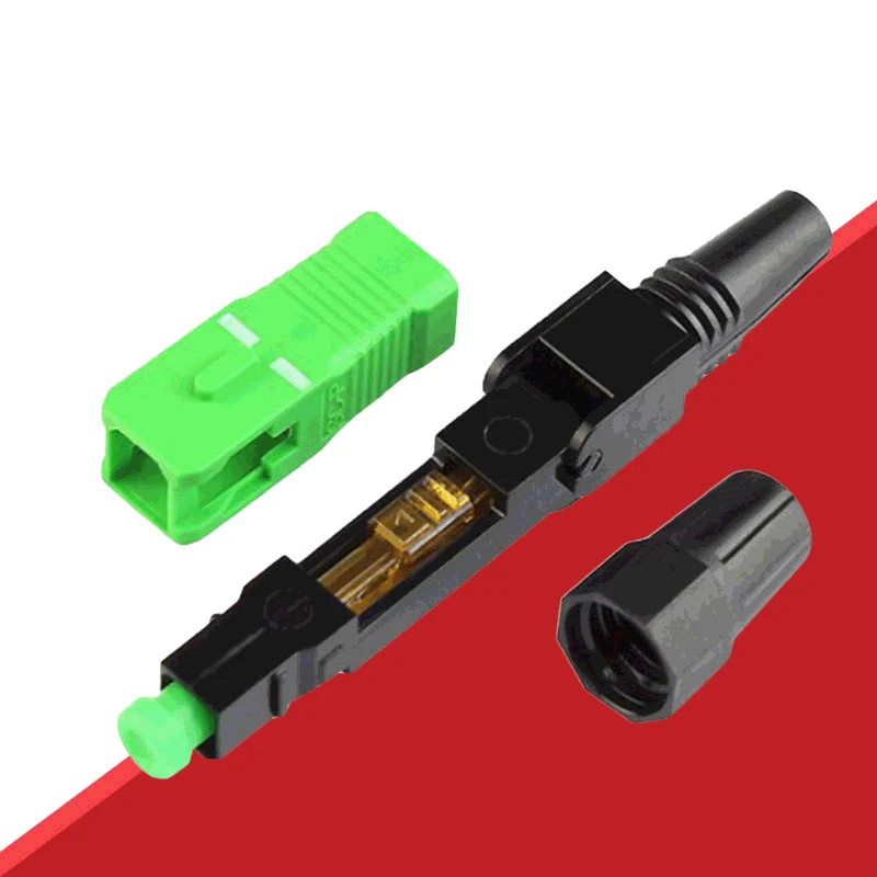 10pcs SC APC Fiber Optic Fast Connector Single Mode Fiber Optic Adapter FTTH Fiber Quick Connector Field Assembly
