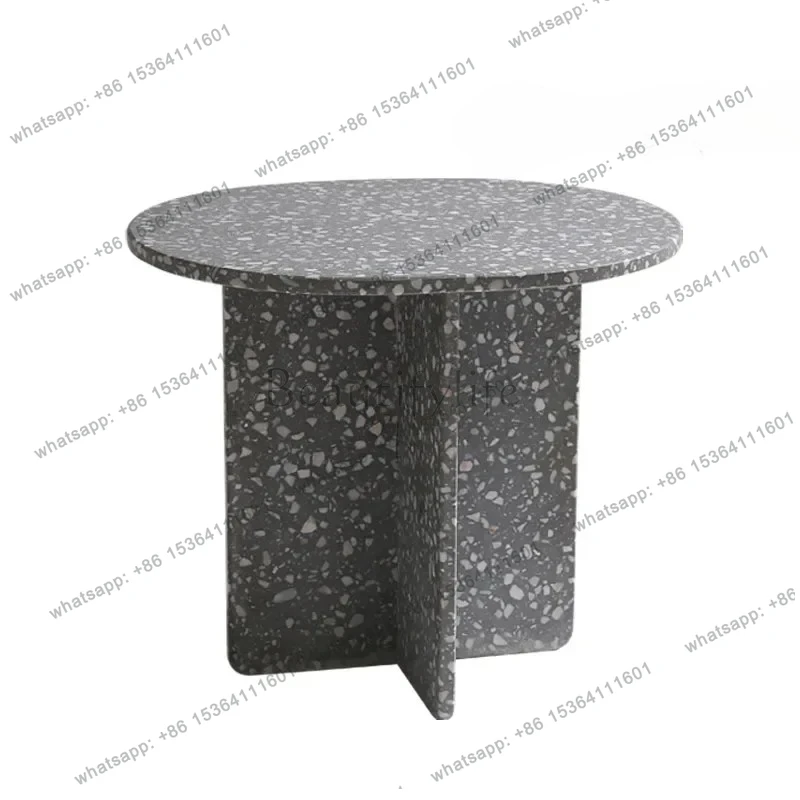 Nordic minimalist terrazzo designer coffee table combination home sofa side table coffee table marble modern simplicity