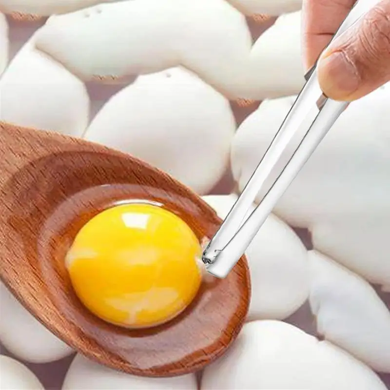 Egg Chalaza Removal Tool Stainless Steel Buffet Clamp Egg Shell Remover Eggshell Fragment Removal Tong Kitchen Accessories