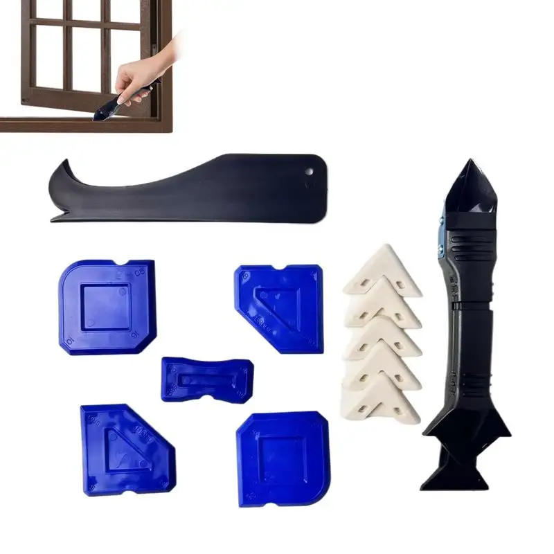 Caulk Scraper Tool 9-in-1 Building Supplies Caulking Finishing Scraper Kit Efficient For Sink Joint Toilet Automobile Repair