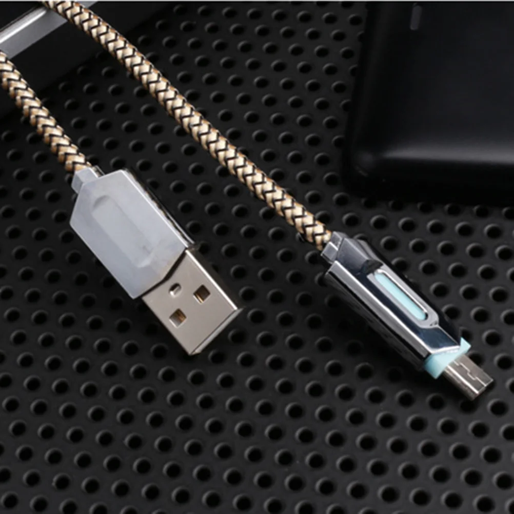 

1 Meter Micro USB Cable Nylon Braided Data Sync Cable LED Light Indicator Compatible Galaxy S7 Pixel