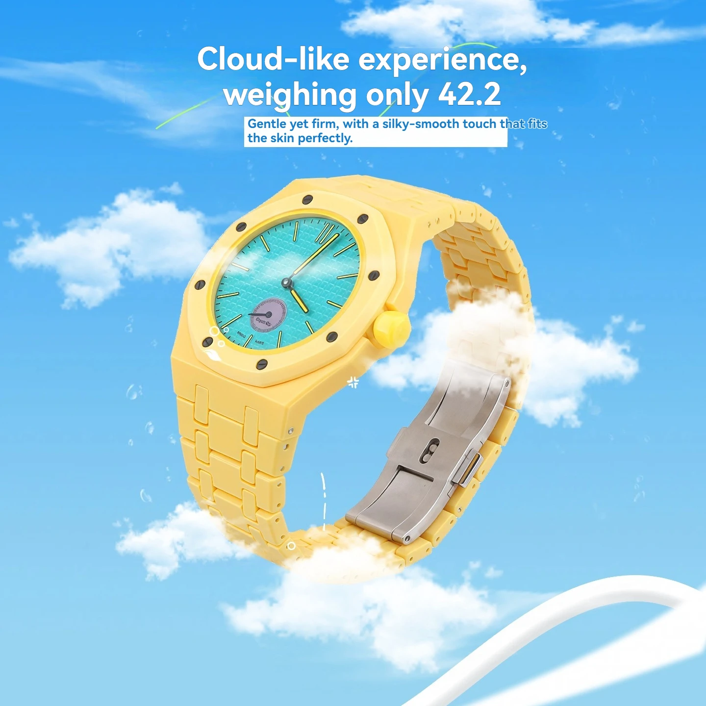 Compatible with Swatch AP Royal POP Ceramic Case & Strap Set, Biological Ceramic Replacement Kit, Durable Upgrade Mod