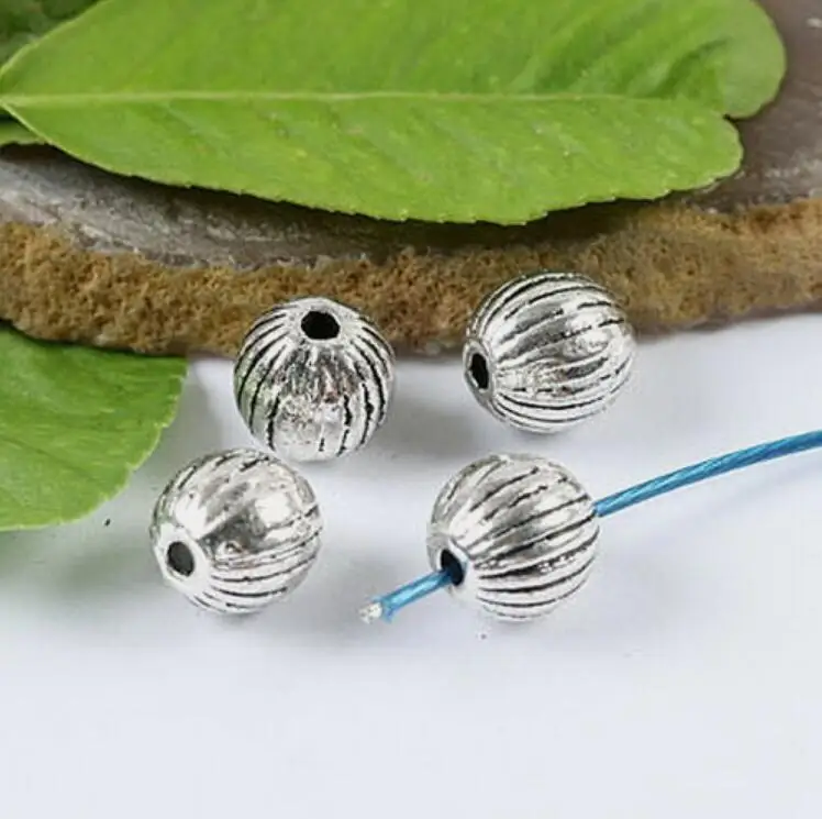 

10pcs 9.6x9.3mm Tibetan Silver ornate round Spacer beads H1207