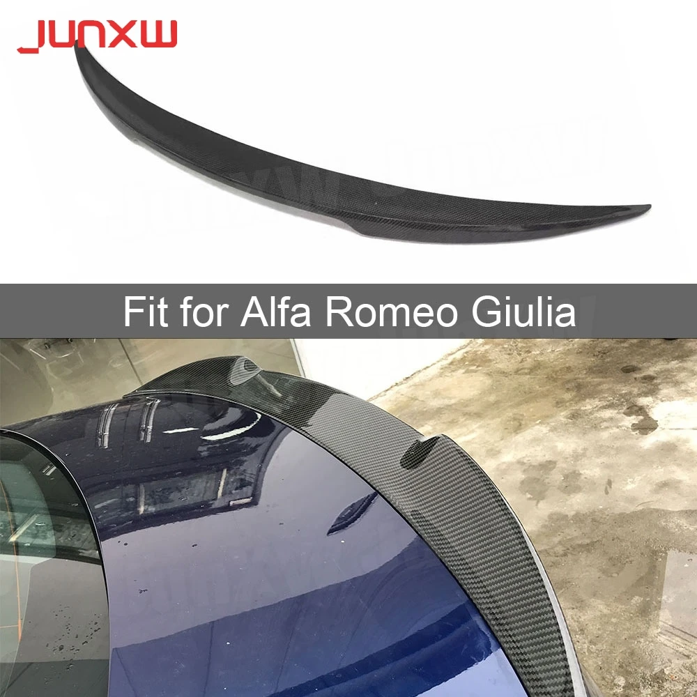 

Dry Carbon Fiber Car Rear Spoiler Wing Trunk Lip for Alfa Romeo Giulia Sedan 2015-2021 Rear Trunk Spoiler Boot Wing FRP