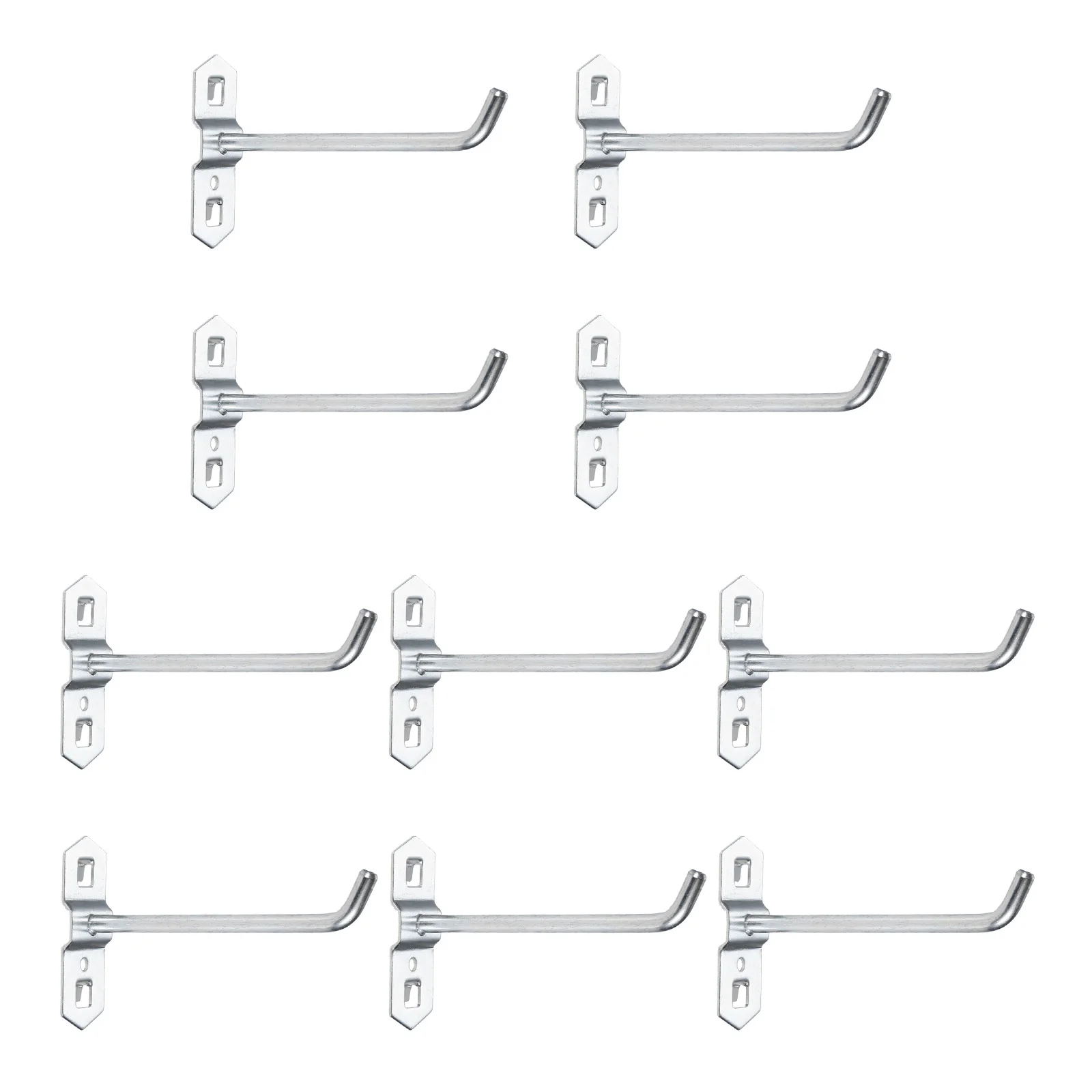 DRELD 10PCS 100MM Tool Hanging Hook Metal Display Rack Metal Shop Good Shelf Hooks Thickening Hole Plate Household Kitchen Hooks