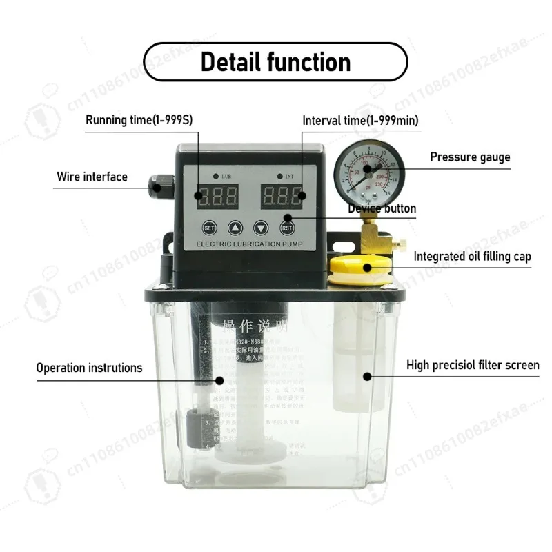 Auto Oil Lubrication Pump System 0.5L 1L 2L Electromagnetic Pump with Gauge for CNC Lathe Milling Machine Automation
