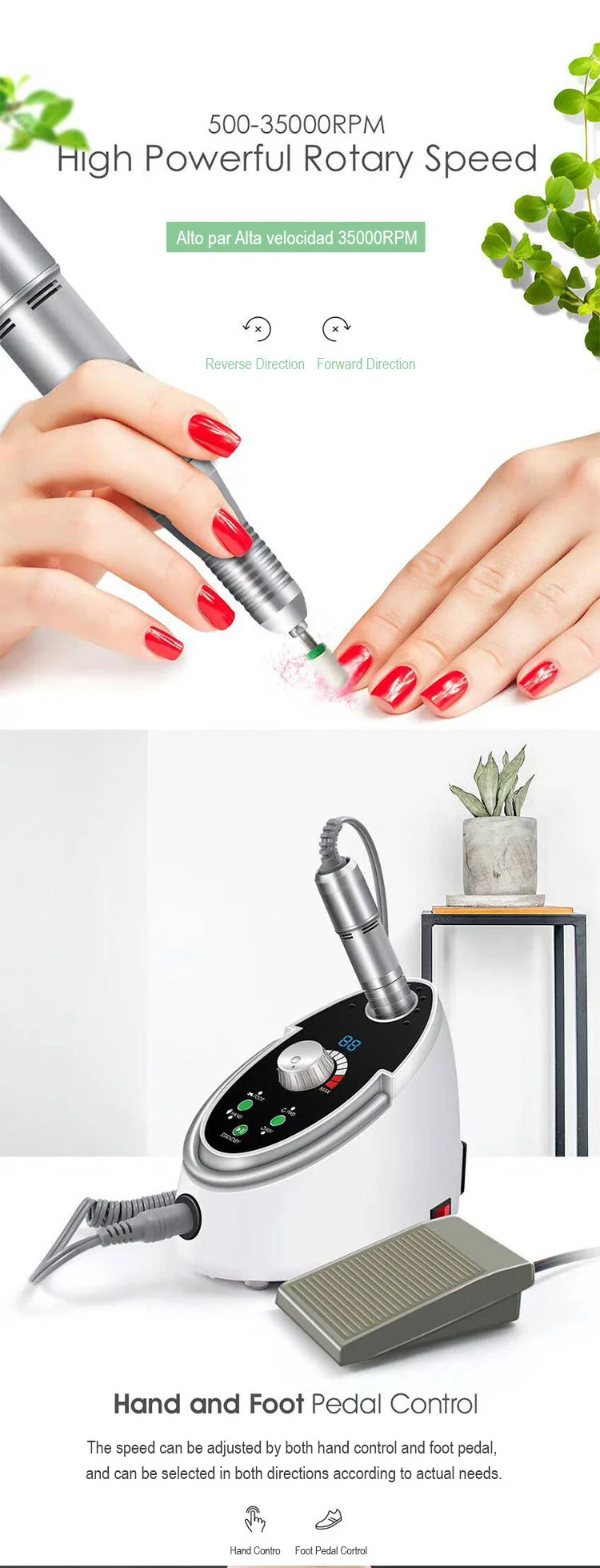 2023 Professional Nails 12v Dc Motor For Drill 35000rpm 5xc Nails Bit Sml Nail Holder Electric For Home Use