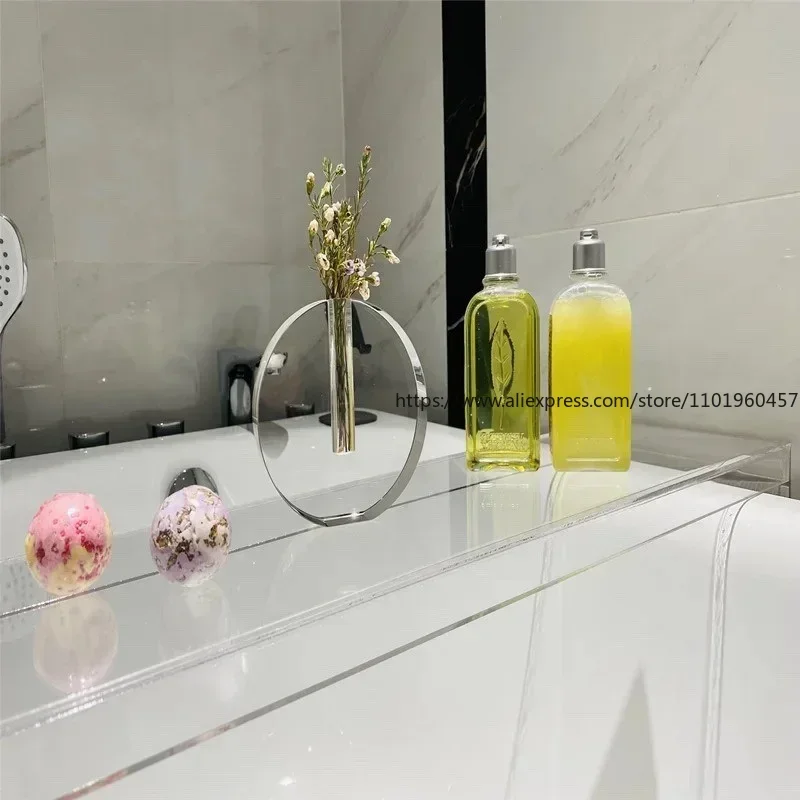 Nordic Acrylic Bathtub Tray, Spa Holder, Bath Table, Bathroom Storage Organizer, Bandeja Bath Tub Accessories