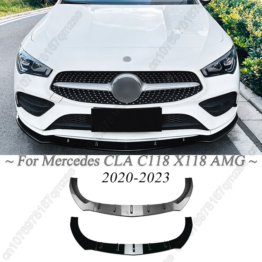 Front Bumper Lip Lower Chin For Mercedes Benz CLA C118 W118 X118 CLA180 200 220 250 CLA35 45 AMG 2020-2023 Spoiler Deflector