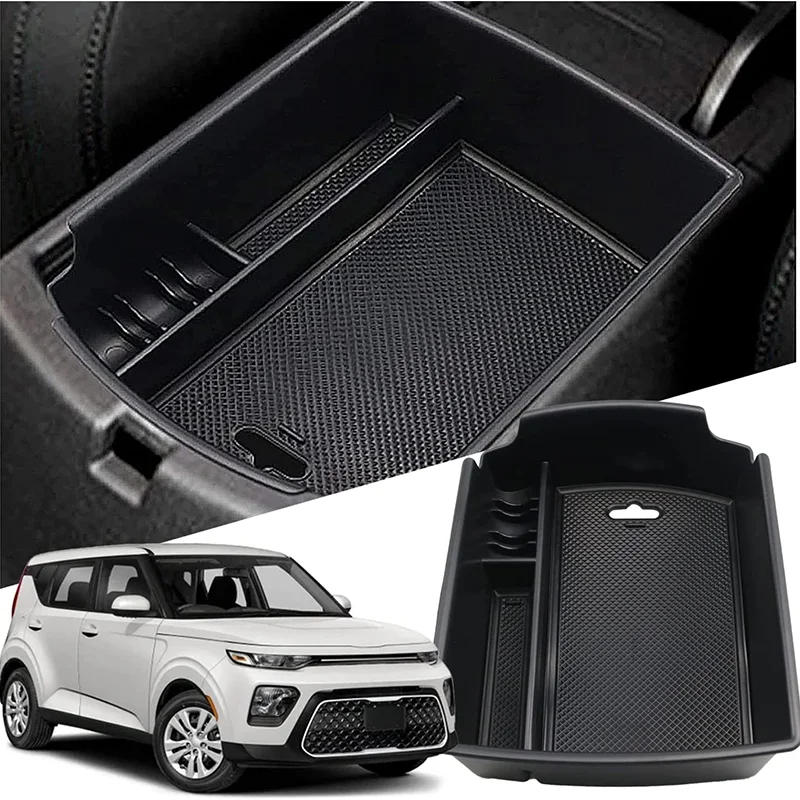 

Center Console Organizer for 2020 2021 2022 2023 Kia Soul Insert ABS Black Materials Tray Armrest Box Secondary Storage