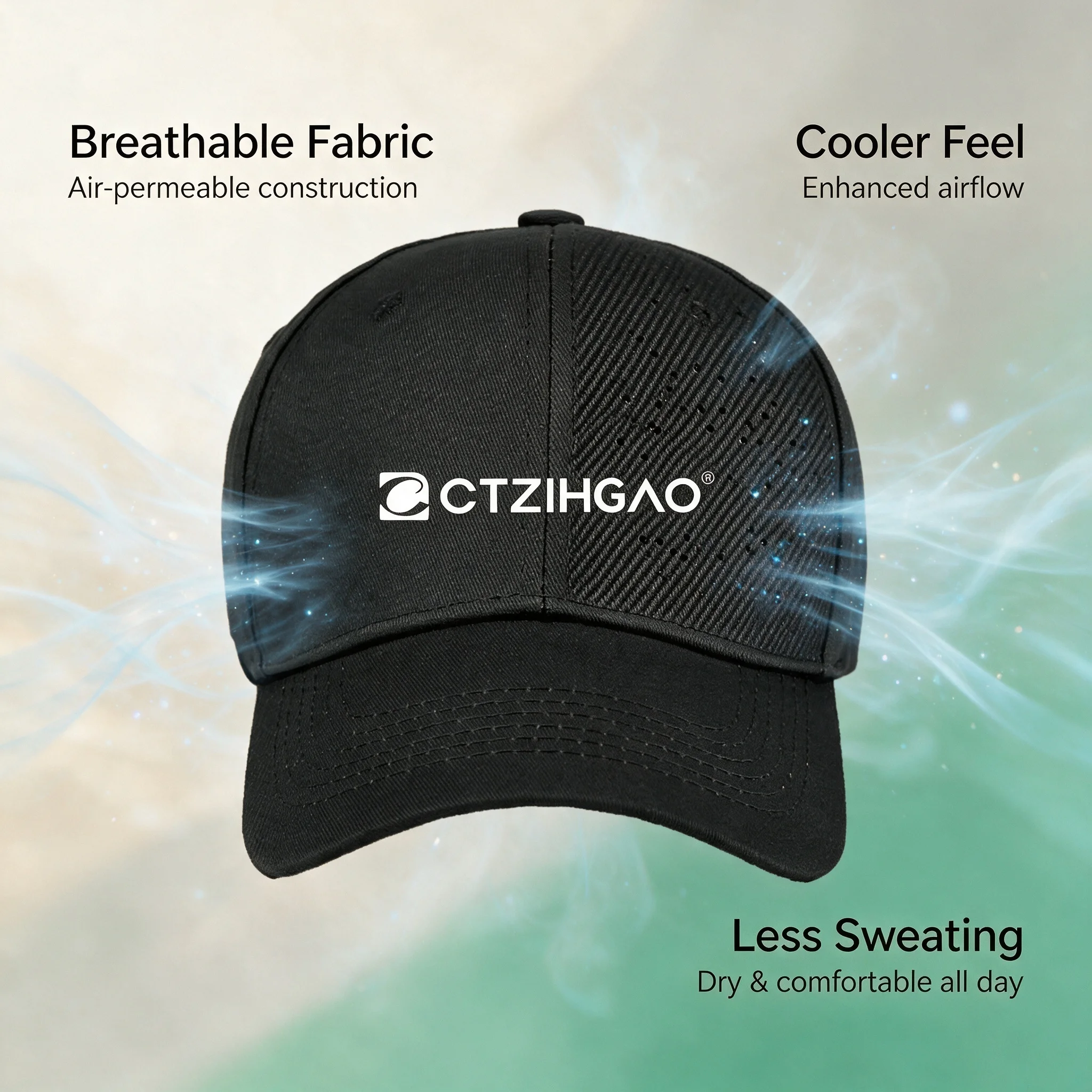 WANMEI Professional Barber Cap Black Adjustable Work Hat Breathable Fabric Rigid Visor Easy Clean Hairdresser Salon Uniform