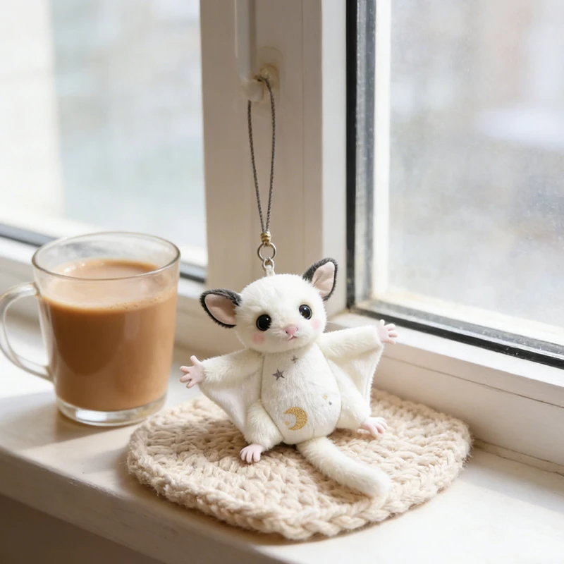 Cartoon Animal Little Flying Mouse Pendant Stuffed Soft Honeybag Flying Spur Doll Kawaii Bag Decor Bat Mouse Plush Keychain Boy