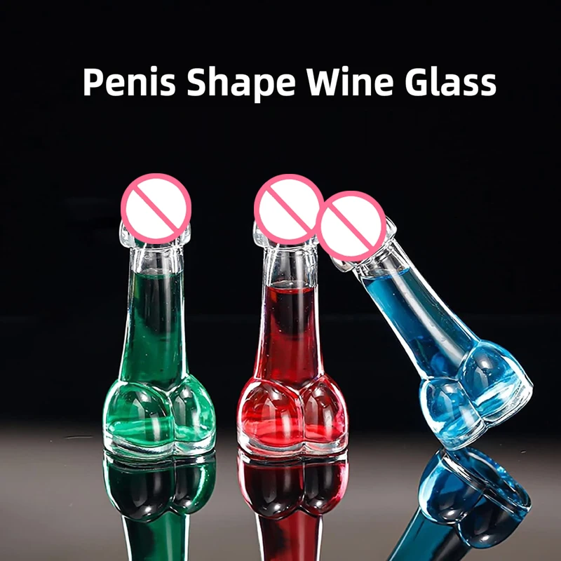 Hen Party Bar Cups Penis Shot Wine of Glasses Beer Transparent Cocktail Vasos De Vidrio Dick Willy Bachelorette Straws Bridal