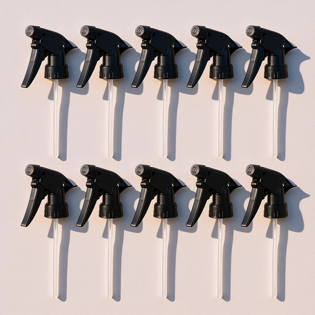 

10pcs Spray Bottle Nozzle Water Sprayer for Garden Misting Trigger Black Plastic Commercial Use