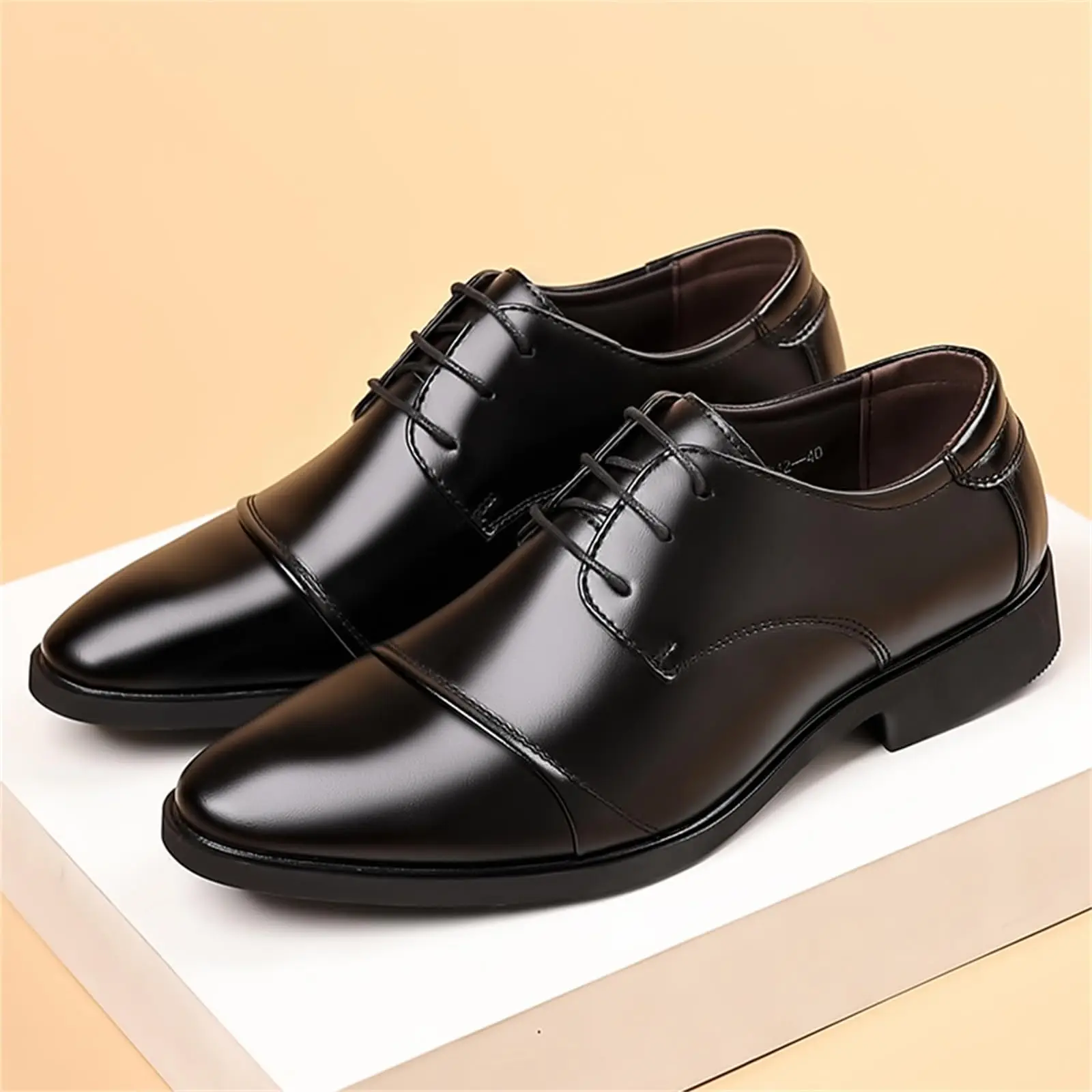 Men's Classic Modern Formal Business Oxford Dress Shoes Comfortable Tuxedo Lace-Up Derbys Casual Shoes for Men - Image 3