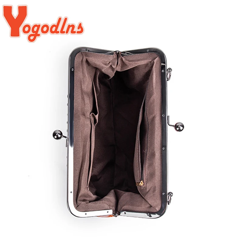 Yogodlns Vintage Clip Hand Bag For Women Soft Leather Shoulder Bag Fashion Brands Evening Wallet Shopping Crossbody Bag Bolso