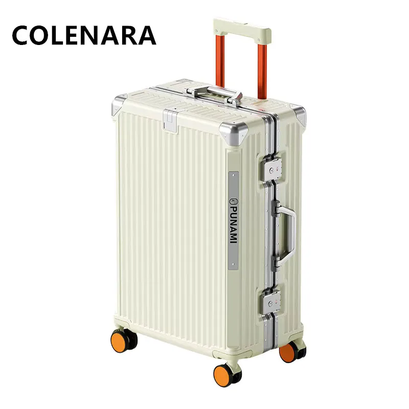 

COLENARA 20"24" Cabin Suitcase ABS + PC Boarding Box Aluminum Frame 26Inch Trolley Case Men's Password Box Travel Luggage