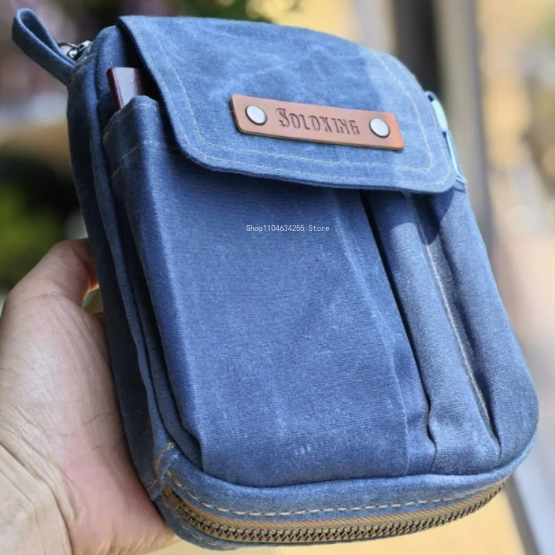 Oil Wax Canvas Loose-leaf Notebook Multifunctional Zipper Hand Account Notebook Storage Bag Large Capacity 2026 Latest Model