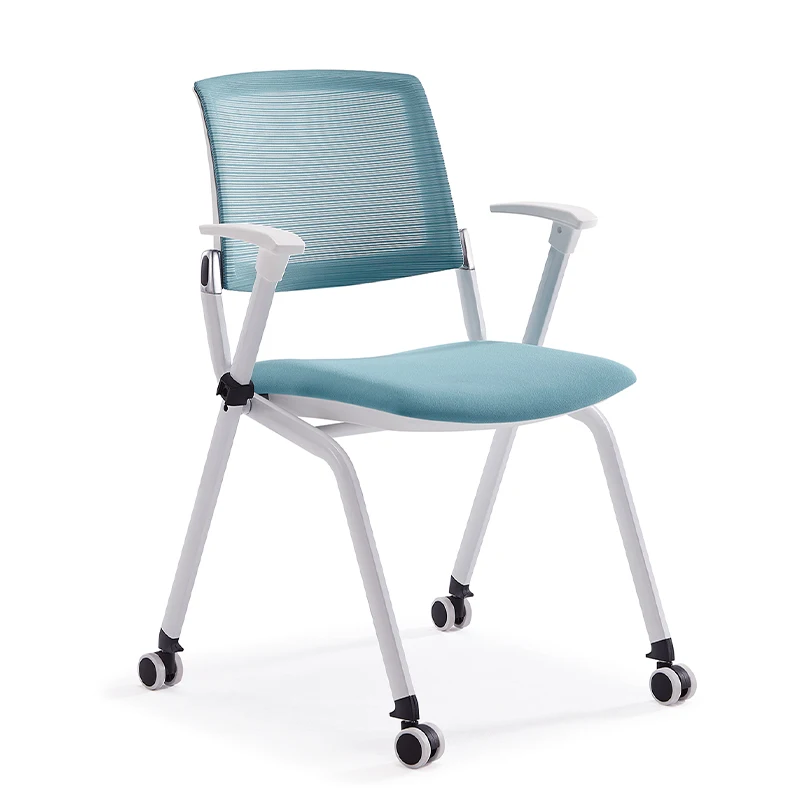 Tablet Arm Training Chairs With Caster Wheels Mesh Guest Chair For Office School Waiting Room Conference