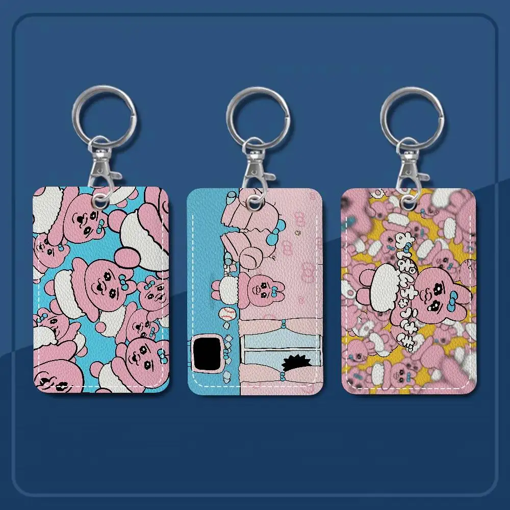 

Кожаный чехол-картхолдер O-OpanchuS-S Usagi Rectangle для ID-карт и пропусков с брелоком и кольцом для ключей