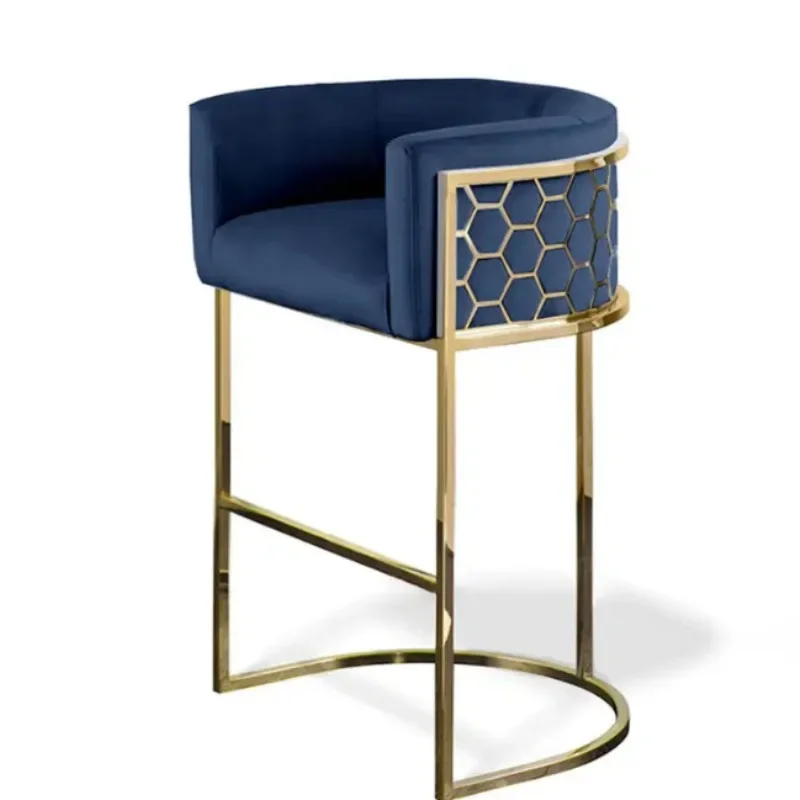 

Bar chair Stainless steel bar chair, high-end high-back bar chair