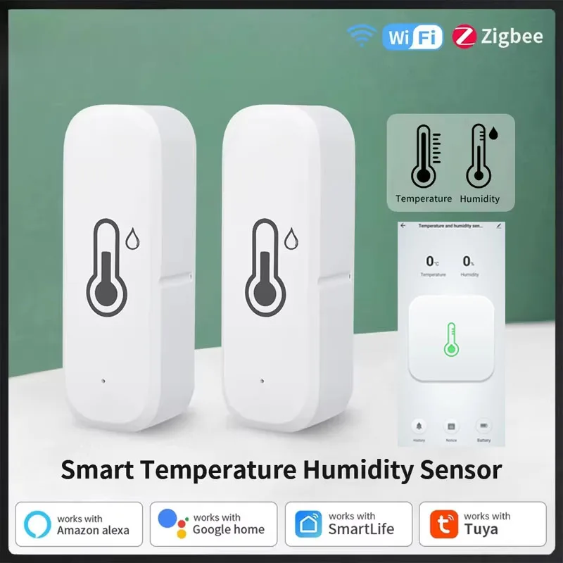 Tuya Smart WiFi/ZigBee 3.0 Temperature And Humidity Sensor APP Remote Home Indoor Hygrometer Thermometer With Alexa Google Home