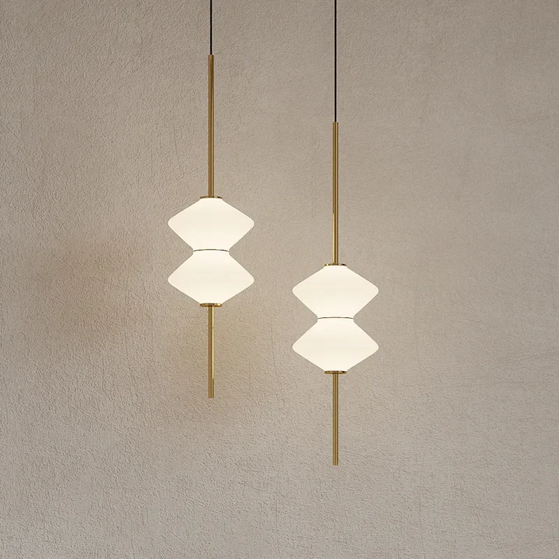 Designer Art White Glass LED Pendant Lamp Bedroom Foyer Kitchen Dining Room Lighting Fixtures Gold Black Metal Wire Adjustable