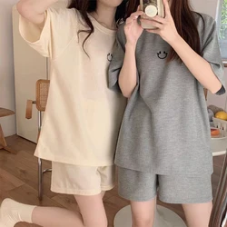 Women Short-sleeved Pajamas Sweet Smile Cute Female Korean Loose Nightgown