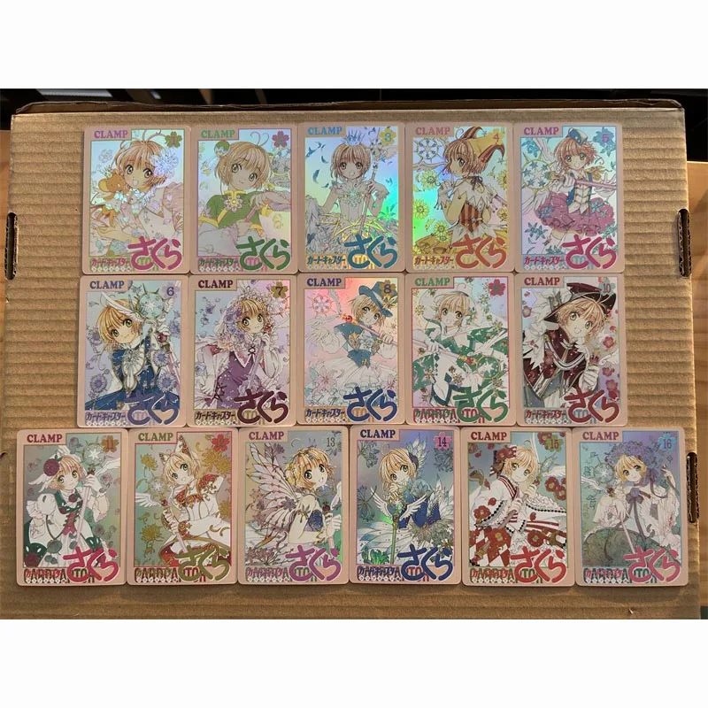 16pcs/set Cardcaptor Sakura Sakura Kinomoto CLEAN Cover DIY self-made Color Flash Card Anime Game Collection Card Gift 63*88mm